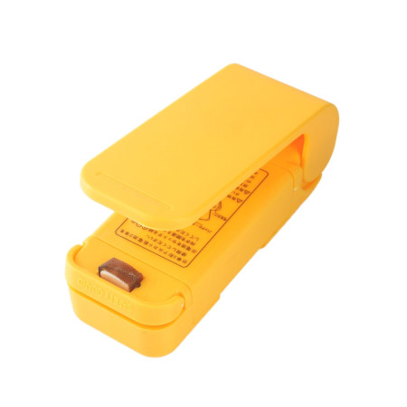 Mini Aparat de Sigilat Pungi cu Baterii, Cyrax, Etansare prin Caldura, Spate Magnetic, Portabil, 9.7x3 cm, Galben