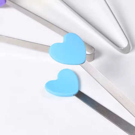 Cleste Creativ pentru Mancare, Cyrax, Model Inimioare din Silicon, 14.5x3 cm, Rezistent la Temperaturi Inalte si Coroziune, Albastru