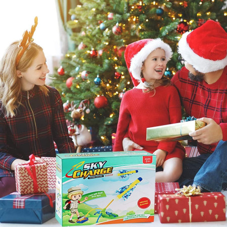 Jucarie pentru Copii, Cyrax, Lansator de Rachete cu Piciorul, un Singur Lansator, 4 Rachete Fara Lumini, 40.5 cm Inaltime, Multicolor