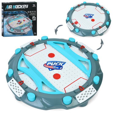 Masa Air Hockey, Cyrax, cu Tabela de Scor, 2 Pucuri, Fara Picioare, din ABS, pentru Adulti/Copii +5 Ani, 35.5 x 7.8 x 35.5 cm, Gri