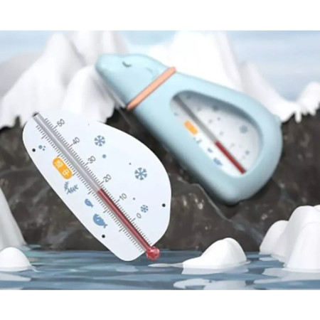 Termometru pentru Baie, Cyrax, Plutitor, Rezistent la apa, Multifunctional, Model Urs Polar, 15x7.5x4 cm, Albastru