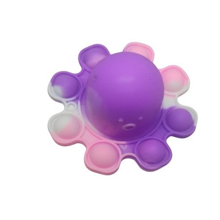 Jucarie Antistres, Cyrax, Tip Pop It, Caracatita Reversibila, din Silicon, 20 x 10 cm, Mov