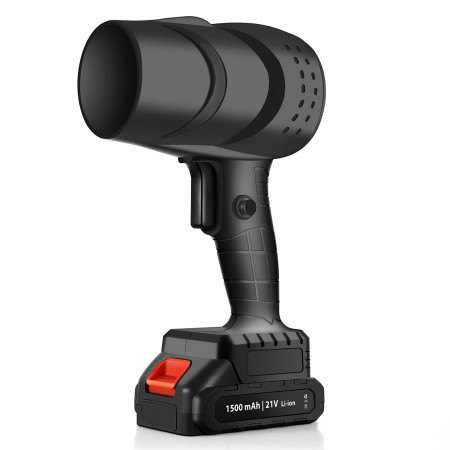 Suflanta aer portabila, Cyrax, pentru Auto, PC, Gratar si Indepartare Frunze si Praf, 1500 mAh, 2 Baterii de Li si Incarcator, Negru