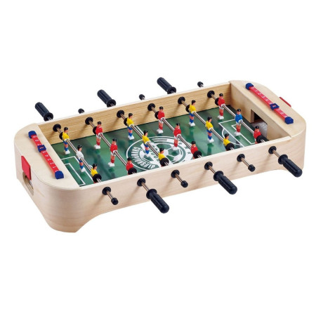 Masa de Fotbal cu Teren, Cyrax, fara Picioare, 6 Manere, Tablou de Scor, 51.5 x 10 x 25.5 cm, din Lemn/Otel, Crem/Verde