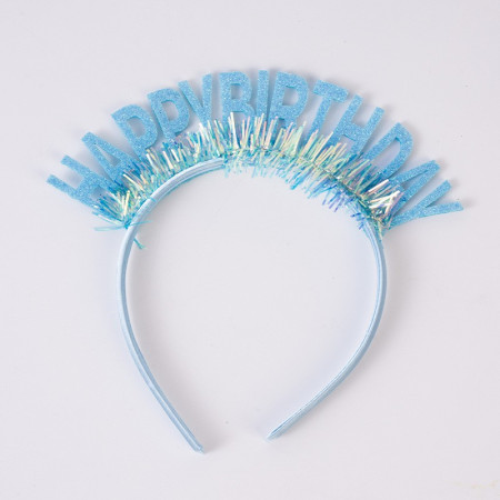 Coronita Decorativa pentru Petreceri, Cyrax, Tema Aniversare, Model Happy Birthday, Marime Universala, Albastru