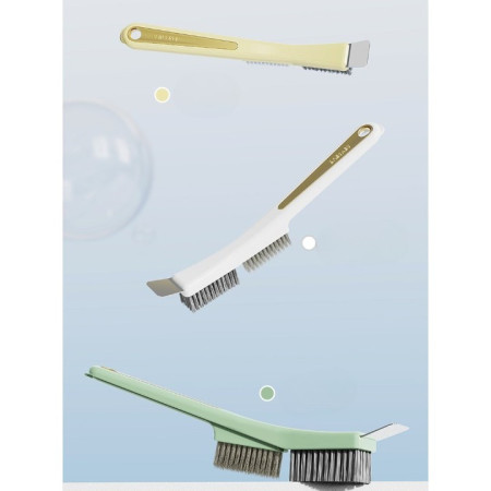 Perie de Sarma pentru Bucatarie,  din Doua Bucati, Maner Lung cu Gaura de Prindere, Peri din Otel, Anti-Reziduu, Anti-Murdarie, 24.5x2.7x6.7cm, Verde