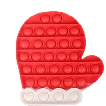 Jucarie antistres din silicon, Cyrax, Pop It Now and Flip It, Manusa Mos Craciun, Alb-Rosu