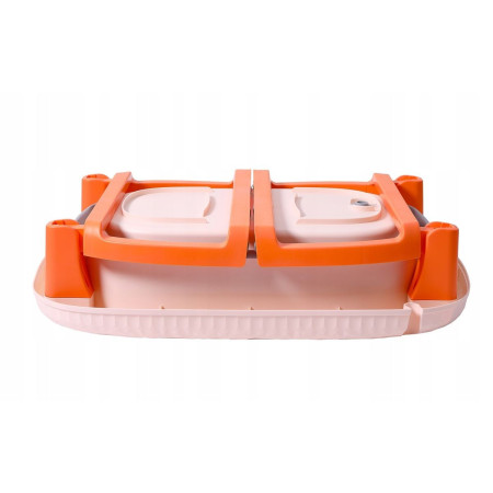 Cada Pliabila pentru Baie, Cyrax, din PP+TPE, pentru Copii 0-6 Ani, cu Picioare, Suport de Sezut, Scurgere Etans, 80 x 52 x 42 cm, Portocaliu