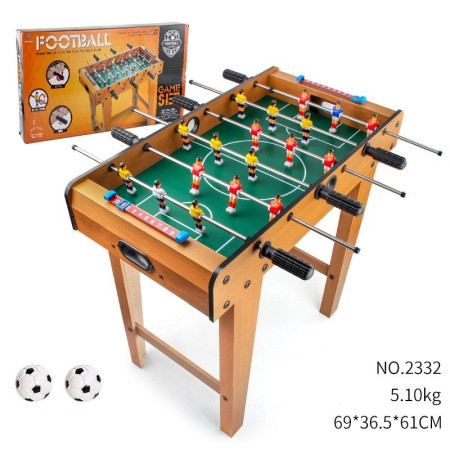 Masa de Fotbal cu Teren si 18 Jucatori Cyrax, 6 Manere, cu Tablou pentru Scor, din Metal, Lemn si ABS, 69 x 36.5 x 61 cm, cu Picioruse, pentru copii/adulti