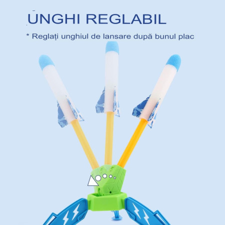 Jucarie pentru Copii, Cyrax, Lansator de Rachete cu Piciorul, un Singur Lansator, 6 Rachete Fara Lumini, 40.5 cm Inaltime, Multicolor