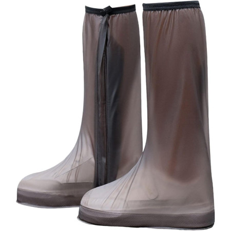 Protectie Incaltaminte pentru Ploaie si Noroi,  Impermeabila, Talpa Antiderapanta, cu Fermoar si Capsa, Inaltime 40 cm, Marime M 36-37, Maro