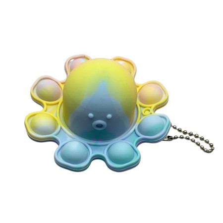 Jucarie antistres din silicon, Cyrax®, Pop It Now and Flip It, Caracatita reversibila, Multicolor, V4