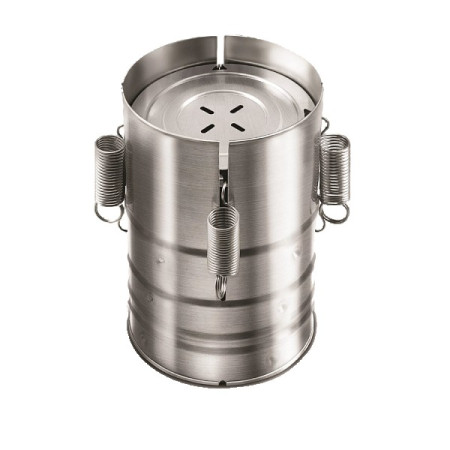 Presa din inox Cyrax, pentru preparat sunca presata, cu capac, dimensiune reglabila in 3 trepte, 15 x 15 x 18 cm, argintiu