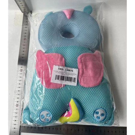 Perna tip Rucsac pentru Protectia Capului,  Tetiera tip Unicorn, pentru Bebelusi, Design tip Plasa, 33x6x19 cm, 180 g, Albastru