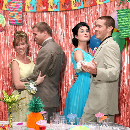 Perdea Franjurata, Cyrax, Model Decor Petrecere, pentru Fundal de Poze, Amenajare Colorata a Petrecerii, Dimensiune 100x200 cm, Rose Gold