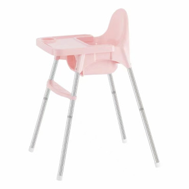 Scaun de masa telescopic pentru bebelusi si copii, Cyrax, cu Suport picioare si Centura de siguranta, reglabil pe inaltime, Varsta 6-32 luni, Roz