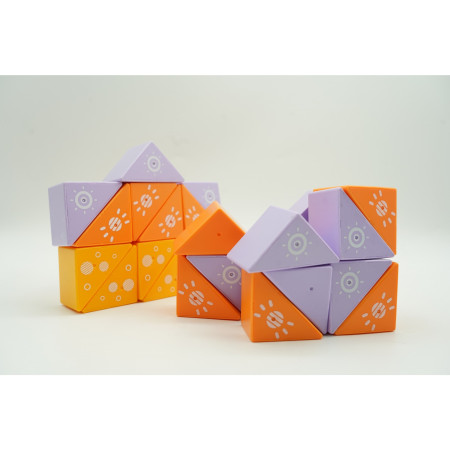 Set inteligent de constructie cu piese magnetice, Cyrax, 26 piese, pentru copii, +3 ani, multicolor