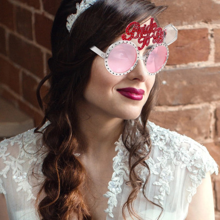 Ochelarii Decorativi, Cyrax, Tema Nunta, Model Bride to Be, din Plastic, Roz