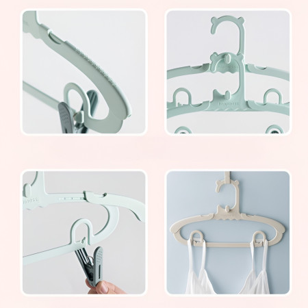 Set 10 de Cleme pentru Haine,  de Prindere pentru Pantaloni, Atasabile la Umerase, 1.6x2.3x6.35 cm, Verde