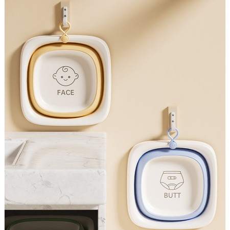 Cada Pliabila pentru Baie pentru Copii, Cyrax, Cadita pentru Bebelusi, Model Patrat pentru Fata, Galben, 32x27.5x3.7 cm, 4 L