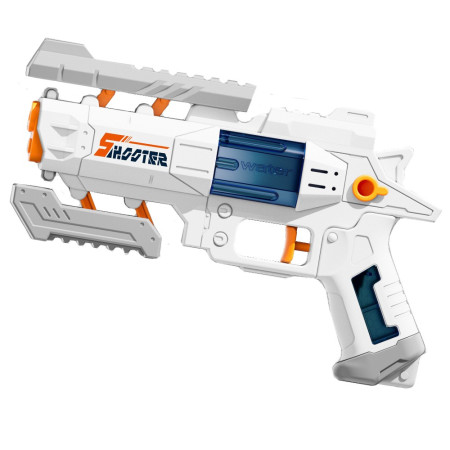 Pistol Manual cu Apa, Cyrax, Jucarie Pistol cu Apa Sigur Pentru Copii, Design Nou S-Shooter Atractiv, 23 x 14.5 cm, Alb