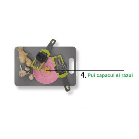 Razatoare Multifunctionala, Cyrax, pentru Ustuoi, Branza, Cascaval, 20.3 x 5.8 x 3.3 cm, Verde/Gri