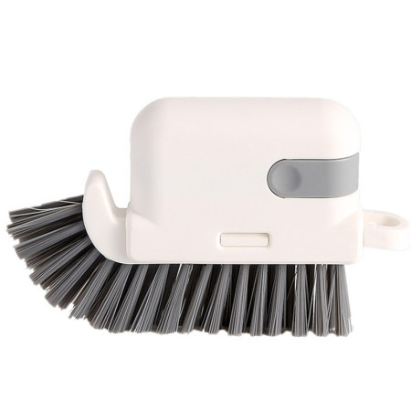 Perie Multifunctionala 3 in 1 de Curatare,  pentru Bucatarie, Vesela, Geamuri, Cap Detasabil, 9x15x2.5 cm, Gri