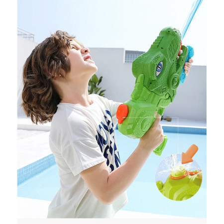 Set 2x Pistol cu Apa pentru Copii, Rezervor, Pentru Piscina/Plaja, Cyrax, 6ani+, Tiranozaur,  Roz + Verde,660 ML
