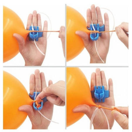 Dispozitiv de Legat Baloane, Cyrax, din Plastic, pentru Mana, 6.5 x 5.5 cm, Albastru