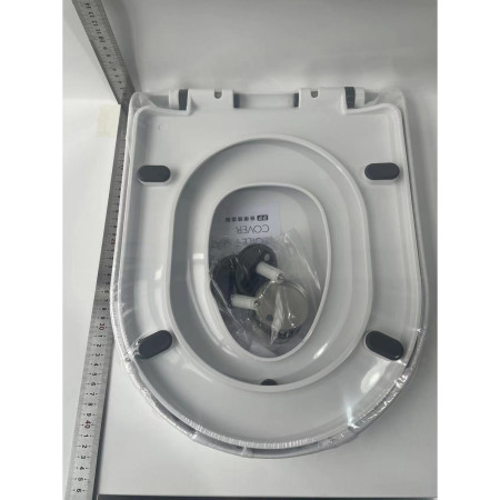 Capac de Toaleta cu Reductie 2 in 1, Cyrax, pentru Copii si Adulti, Coborare Lenta si Silentioasa, Instalare Usoara, din PP5 , in Forma de U Patrat, Alb