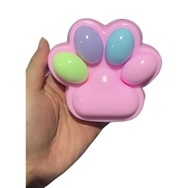 Jucarie Antistres Squishy, Cyrax, cu Revenire Lenta, Squeeze Pinch Family, Model Cat Paw, 12.5x10.5 cm, 220g, Ambalaj Transparent, Model 023, Multicolor