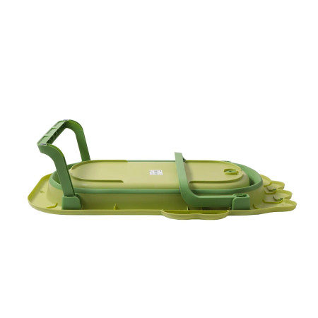 Cada Pliabila pentru Baie, Cyrax, din PP+TPR, pentru Copii 0-6 Ani, Model Crocodil, Dop de Scurgere, 80x54x21 cm, Verde