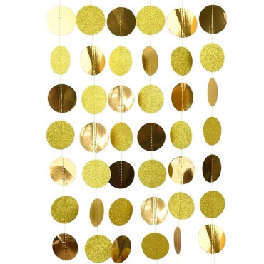 Banner cu Cerculete, Cyrax, Tip Franjuri, 4 m, Rola de Ata Inclusa, Auriu