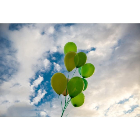 Set 10 Baloane din Latex, Cyrax, Model Party, 30 cm, Verde Diferite Nuante, 2.8 g