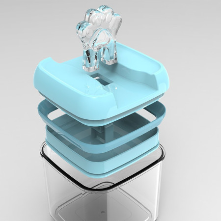 Cutie de Depozitare Alimente, Cyrax, 0.5L, Capac Albastru, din PP+PET, Inchidere Ermetica, 10 x 10 x 10.5 cm, Transparent