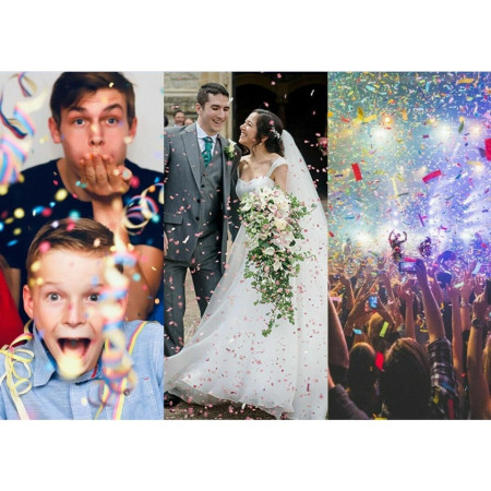 Tub de Confetii, Cyrax, Party Popper, 30x5 cm, Confetii Lucioase Rezistente la Foc, Eliberare prin Rasucire, Argintiu