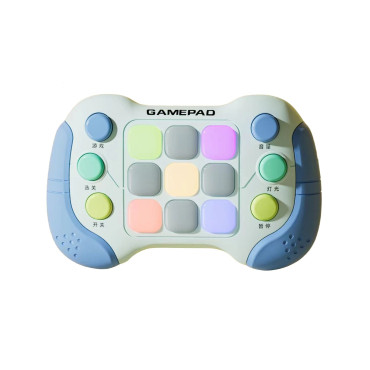 Jucarie Interactiva Cyrax, Tip Consola Pop It, 6 butoane functionale, 5 Moduri de Joc, 600 Niveluri, + 3 ani, Albastru/Gri