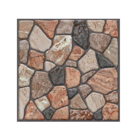 Set 10 Placi Tapet 3D,  30 x 30 cm, din PVC, Tip Piatra, Suprafata acoperita 0.9 mp, Autoadeziv, Caramiziu