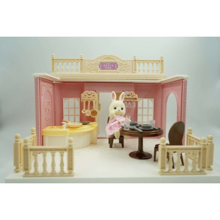 Cyrax Bucatarie pentru papusi cu mobilier si figurina,Bucatarie pentru papusi cu mobilier si figurina