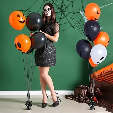 Greutate pentru Baloane cu Heliu, Cyrax, din Folie cu Franjuri, 170g, 13 x 5 x 3 cm, Negru