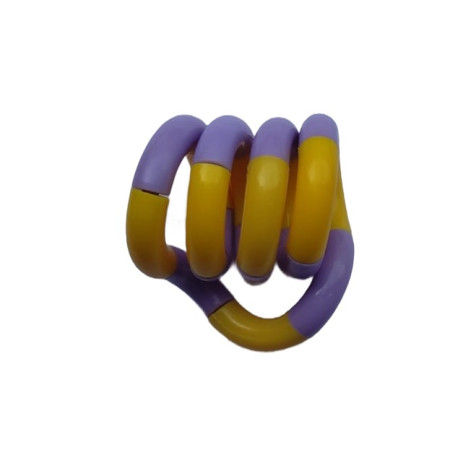 Jucarie Senzoriala Antistres, Cyrax, Fidget Twist, cu Miscari Infinite de Decompresie, 2 Culori, Galben/Mov, + 3 ani