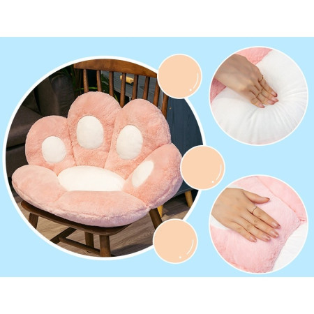 Perna Decorativa,  Model Laba de Pisica, din Plus, pentru Scaun/Canapea/Podea, 80 x 70 cm, Roz