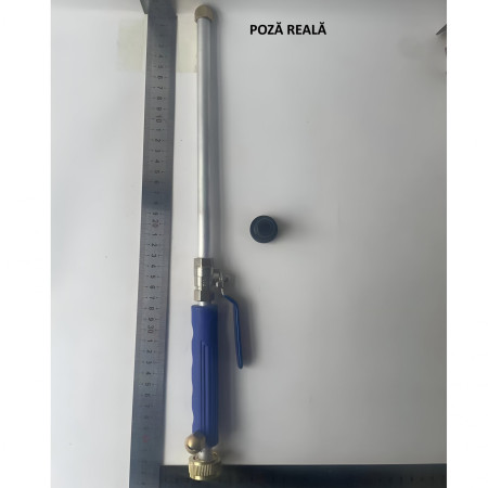 Set Accesoriu cu Presiune Reglabila, Cyrax, pentru Furtun, cu Duze si Conector, Pulverizator de Apa, Tija de Stropit, 46.5 cm Lungime, Albastru