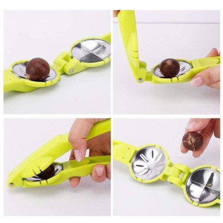 Dispozitiv de spart nuci si castane Cyrax, ABS si otel, 17.5 x 5.5 x 5 cm, usor de utilizat, verde