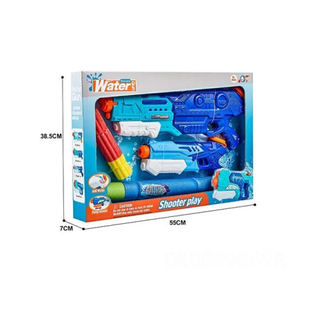 Set 2x Pistol cu Apa pentru Copii, Cyrax, 6ani+, Albastru, 1x 900 ML +  1x 300 ML