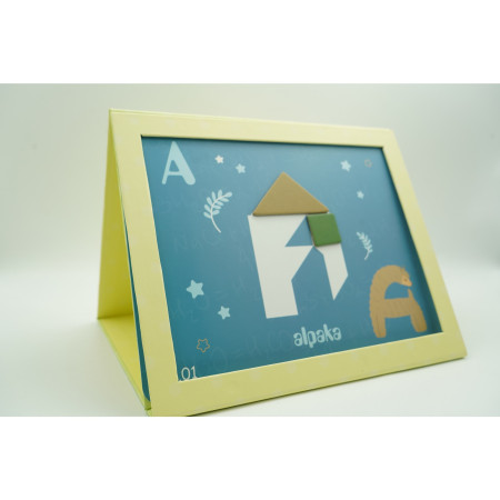 Cyrax Joc Magnetic Tangram, tabla si forme diverse magnetice, 34 de piese, pentru copii, +3 ani, multicolor