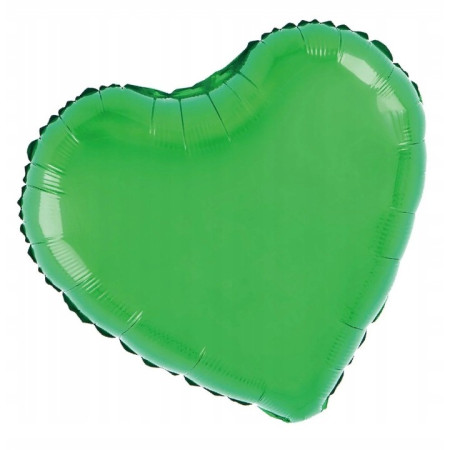 Balon din Folie Metalizata, Cyrax, Figurina Inimioara, Model Simplu, Tematica Iubire, 40 cm, Ambalaj Individual, Pai Inclus, Umflare cu Aer sau Heliu, Verde