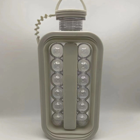 Aparat de gheata portabil 2 in 1, Cyrax, tava din sticla, diametru 3 cm, multifunctional, 17 cuburi de gheata, 27,5 x 11,4 x 5,5 cm, culoare alb gri