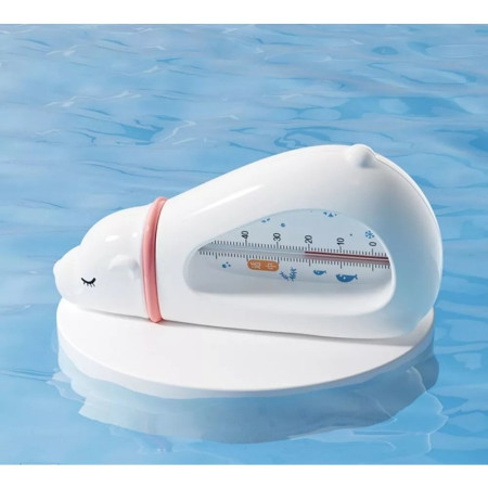 Termometru pentru Baie, Cyrax, Plutitor, Rezistent la apa, Multifunctional, Model Urs Polar, 15x7.5x4 cm, Alb