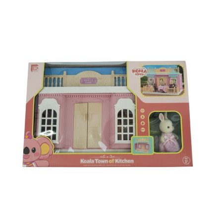 Cyrax Bucatarie pentru papusi cu mobilier si figurina,Bucatarie pentru papusi cu mobilier si figurina